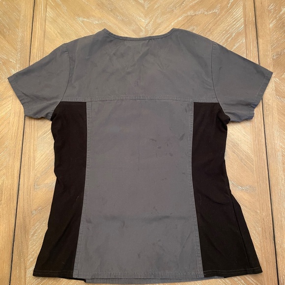 Cherokee Women's Scrub Top Charcoal SMALL - Picture 2 of 2